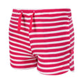 Pink Fusion-White - Close up - Regatta Childrens-Kids Dayana Towelling Stripe Casual Shorts