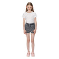 Navy-White - Back - Regatta Childrens-Kids Dayana Towelling Stripe Casual Shorts