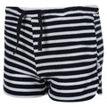 Navy-White - Close up - Regatta Childrens-Kids Dayana Towelling Stripe Casual Shorts