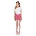 Pink Fusion-White - Back - Regatta Childrens-Kids Dayana Towelling Stripe Casual Shorts