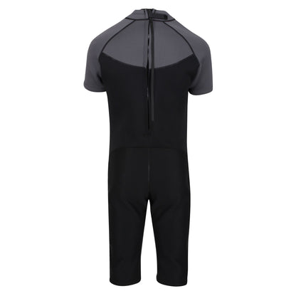 Black-Dark Grey - Back - Regatta Mens Shorty Wetsuit
