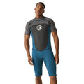 Grey-Moroccan Blue - Side - Regatta Mens Shorty Wetsuit