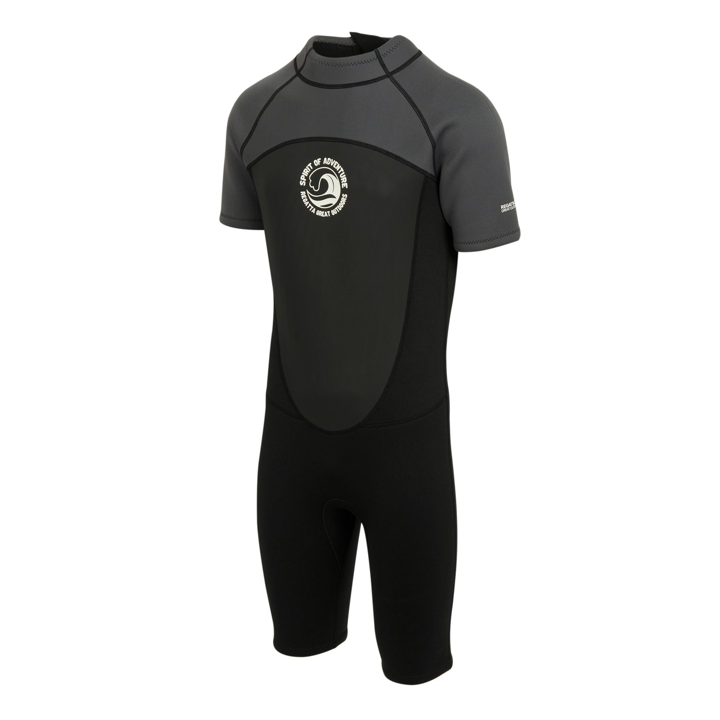 Black-Dark Grey-White - Side - Regatta Mens Shorty Wetsuit