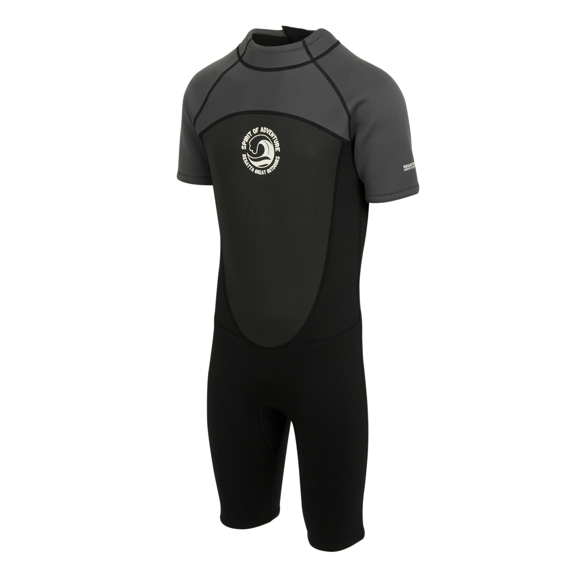 Black-Dark Grey-White - Side - Regatta Mens Shorty Wetsuit