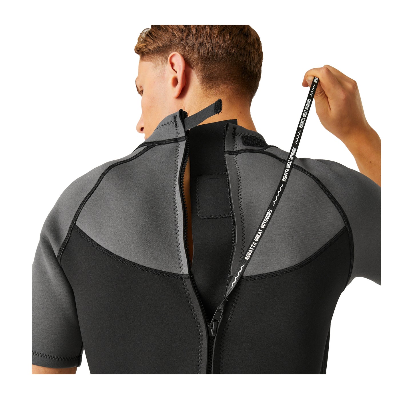 Black-Dark Grey-White - Lifestyle - Regatta Mens Shorty Wetsuit