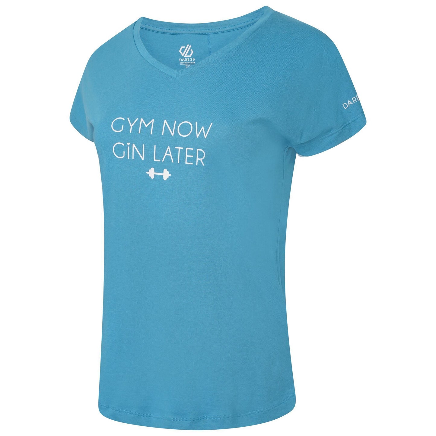Capri Blue - Side - Dare 2B Womens-Ladies Moments II Barbell T-Shirt