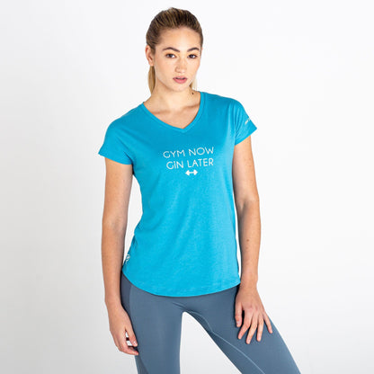 Capri Blue - Pack Shot - Dare 2B Womens-Ladies Moments II Barbell T-Shirt