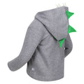 Grey - Pack Shot - Regatta Childrens-Kids Peppa Pig Dinosaur Marl Fleece Jacket