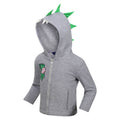 Grey - Close up - Regatta Childrens-Kids Peppa Pig Dinosaur Marl Fleece Jacket