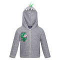 Grey - Front - Regatta Childrens-Kids Peppa Pig Dinosaur Marl Fleece Jacket