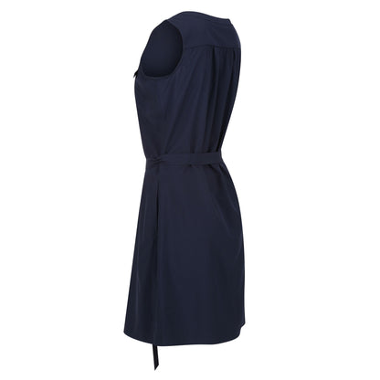 Navy - Close up - Regatta Womens-Ladies Highton Stretch Shirt Dress
