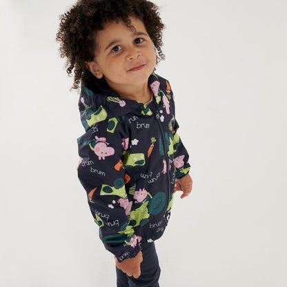 Navy - Back - Regatta Childrens-Kids Peppa Pig Tractor Waterproof Jacket