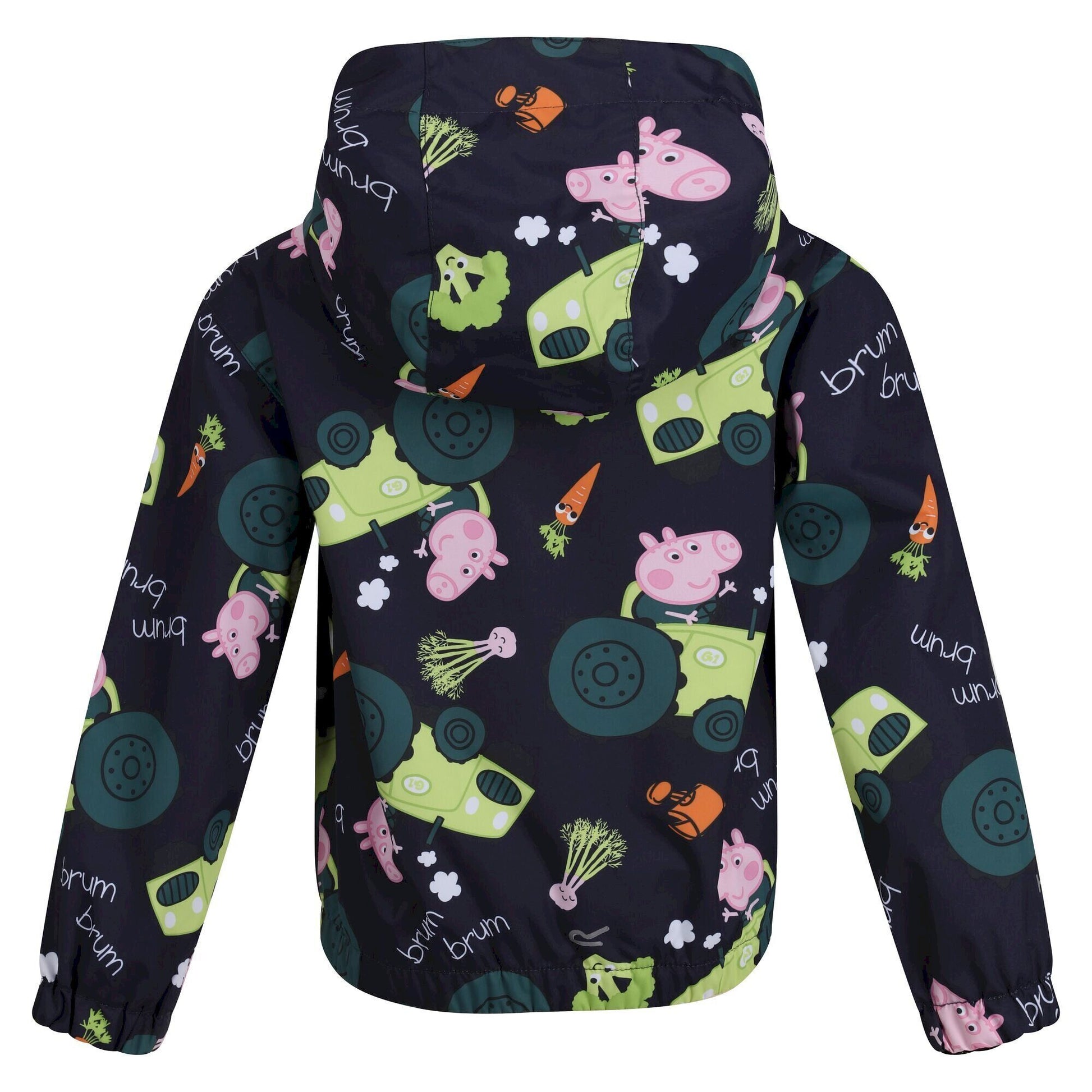 Navy - Side - Regatta Childrens-Kids Peppa Pig Tractor Waterproof Jacket