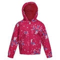Pink Fusion - Front - Regatta Childrens-Kids Peppa Pig Flowers Waterproof Jacket