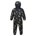 Navy - Front - Regatta Childrens-Kids Pobble Peppa Pig Tractor Waterproof Puddle Suit