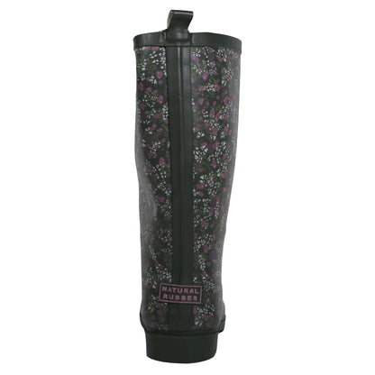 Khaki - Close up - Regatta Womens-Ladies Fairweather Cosy Floral Wellington Boots