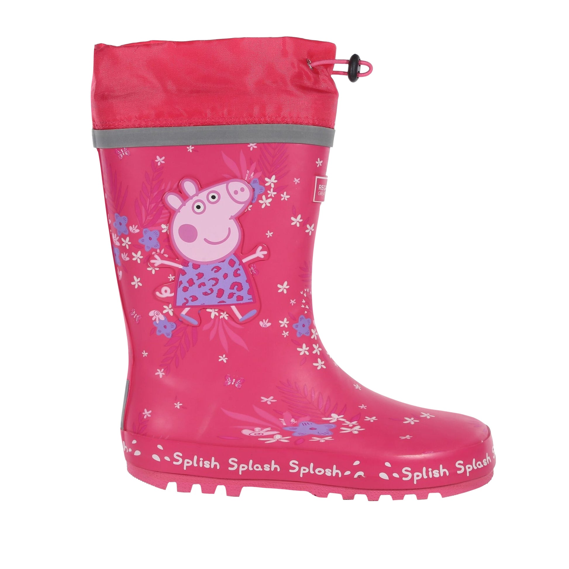 Pink Fusion - Back - Regatta Childrens-Kids Splash Peppa Pig Tropical Wellington Boots