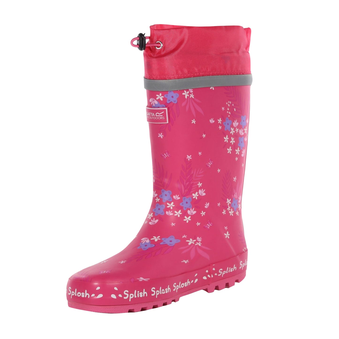 Pink Fusion - Side - Regatta Childrens-Kids Splash Peppa Pig Tropical Wellington Boots