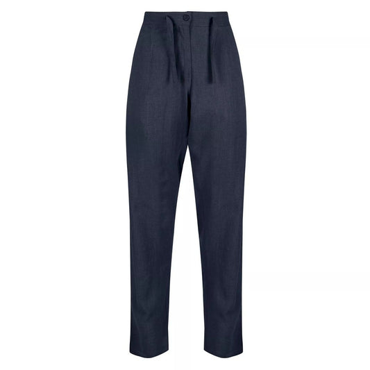 Navy - Front - Regatta Womens-Ladies Maida Linen Trousers