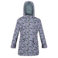 Balsam Green - Front - Regatta Girls Talei Floral Waterproof Jacket