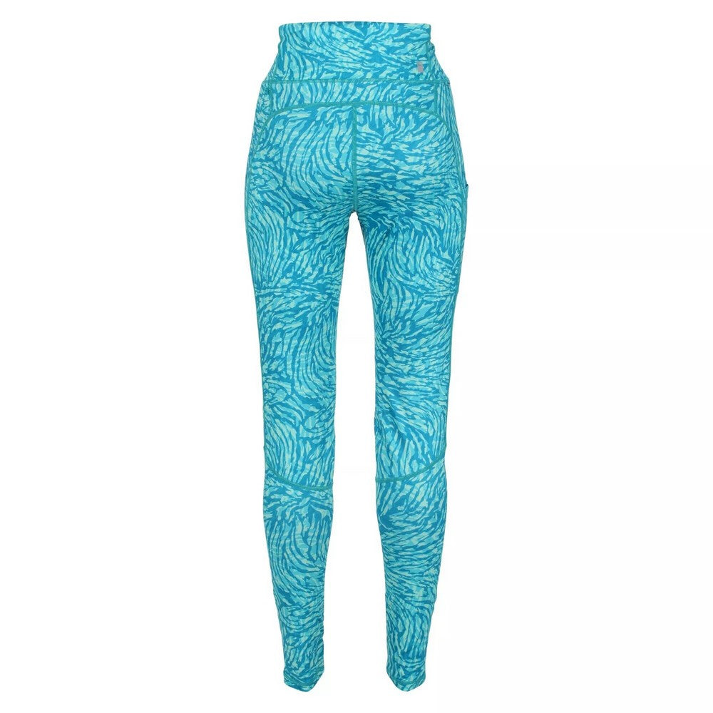 Enamel Blue - Back - Regatta Womens-Ladies Holeen II Animal Print Leggings