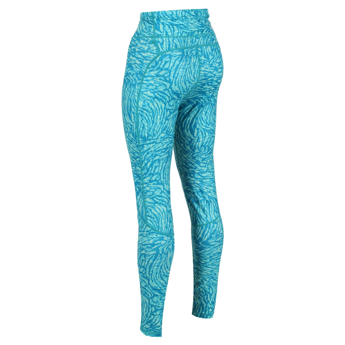 Enamel Blue - Side - Regatta Womens-Ladies Holeen II Animal Print Leggings