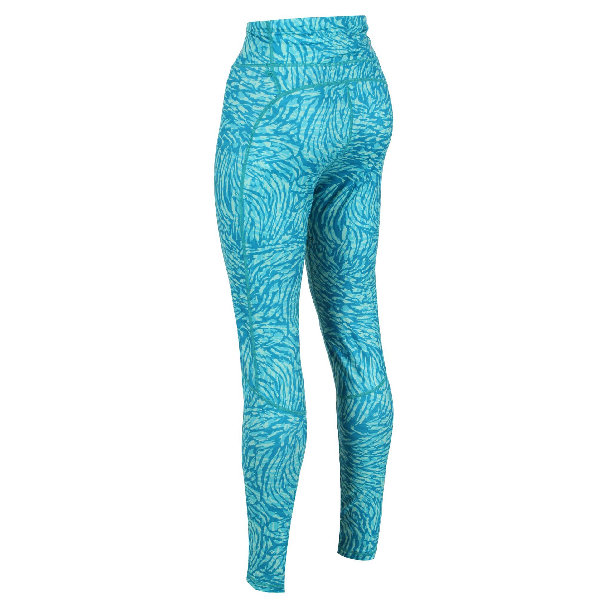 Enamel Blue - Side - Regatta Womens-Ladies Holeen II Animal Print Leggings