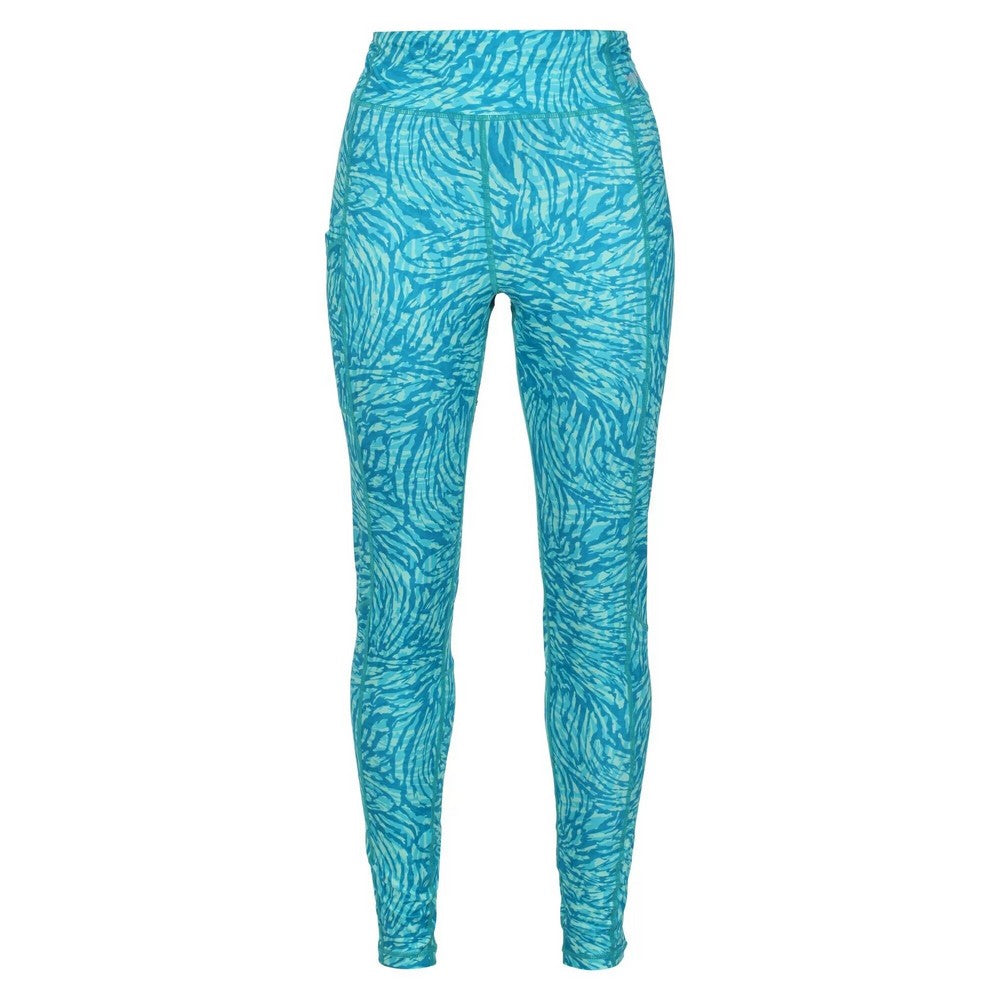 Enamel Blue - Front - Regatta Womens-Ladies Holeen II Animal Print Leggings