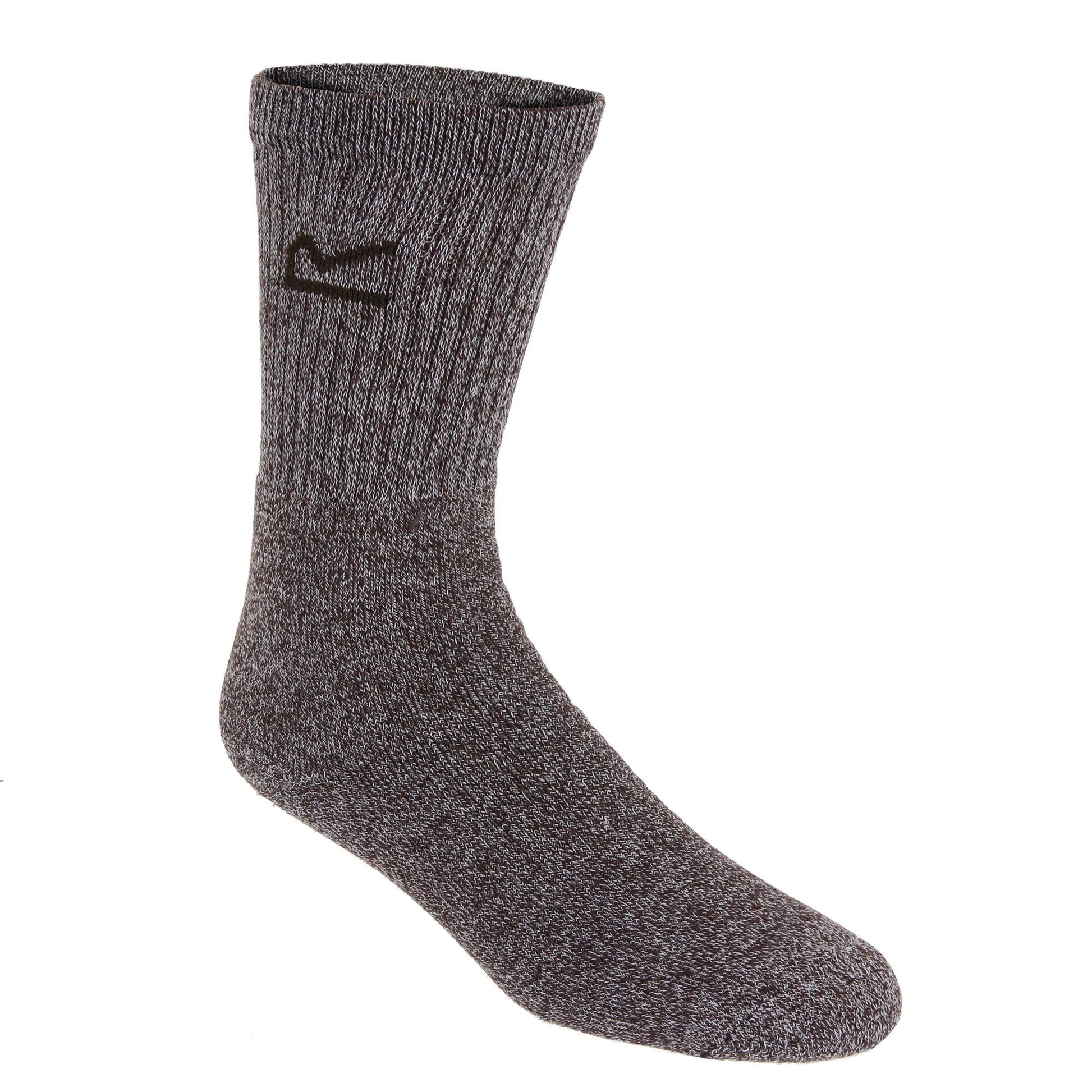 Brown Marl - Back - Regatta Great Outdoors Mens Cotton Rich Casual Socks (Pack Of 3)