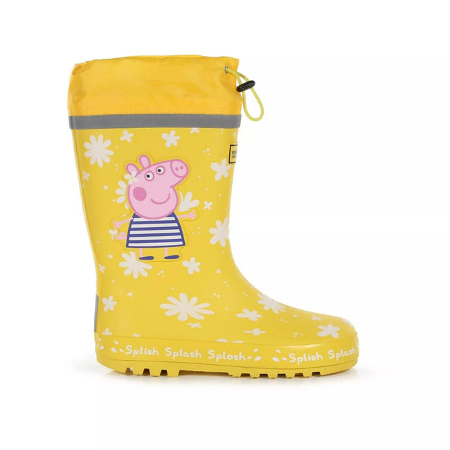 Maize Yellow - Back - Regatta Childrens-Kids Daisy Peppa Pig Wellington Boots