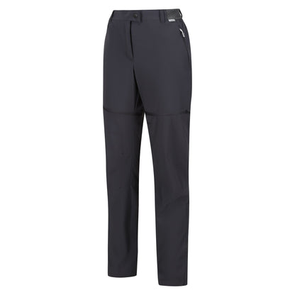 Seal Grey - Side - Regatta Womens-Ladies Mountain Zip-Off Trousers