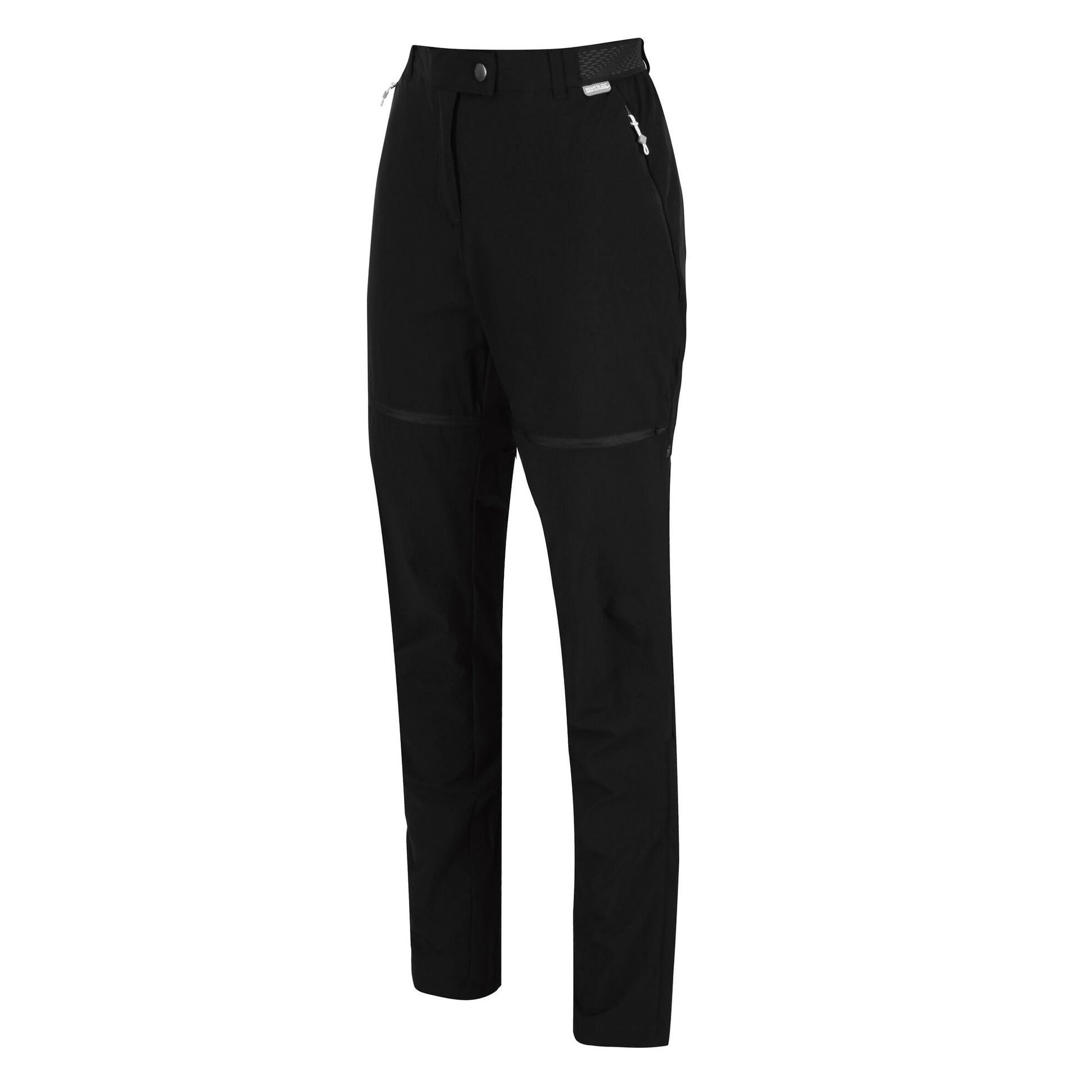 Black - Side - Regatta Womens-Ladies Mountain Zip-Off Trousers