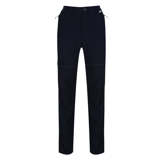 Navy - Front - Regatta Womens-Ladies Mountain Zip-Off Trousers