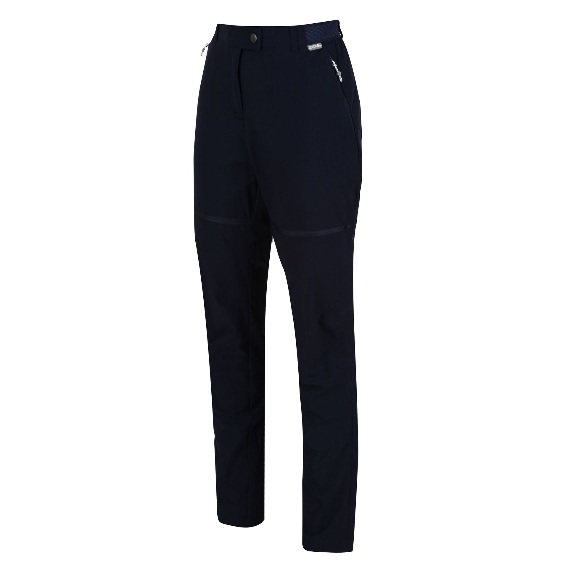 Navy - Side - Regatta Womens-Ladies Mountain Zip-Off Trousers