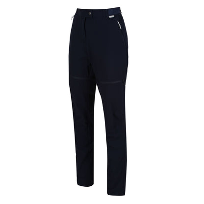 Navy - Side - Regatta Womens-Ladies Mountain Zip-Off Trousers