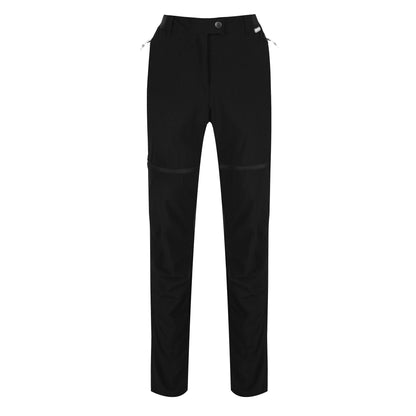 Black - Front - Regatta Womens-Ladies Mountain Zip-Off Trousers