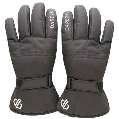Black - Back - Dare 2B Childrens-Kids Zippy Ski Gloves