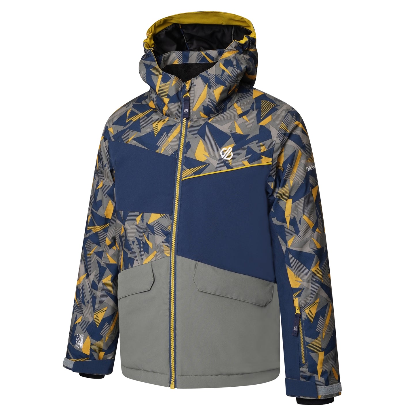 Moss Yellow-Agave Green - Side - Dare 2B Childrens-Kids Glee II Geometric Ski Jacket