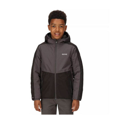 Black-Dark Grey - Lifestyle - Regatta Childrens-Kids Volcanics VI Waterproof Jacket