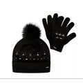 Black - Front - Dare 2B Womens-Ladies Crystal Hat And Gloves Set