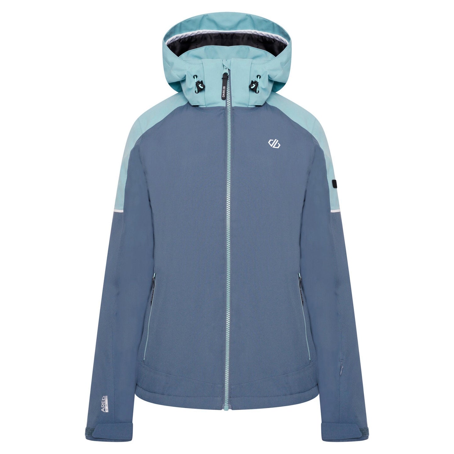 Orion Grey-Canton Green - Front - Dare 2B Womens-Ladies Enliven Ski Jacket