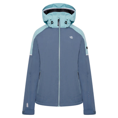 Orion Grey-Canton Green - Front - Dare 2B Womens-Ladies Enliven Ski Jacket