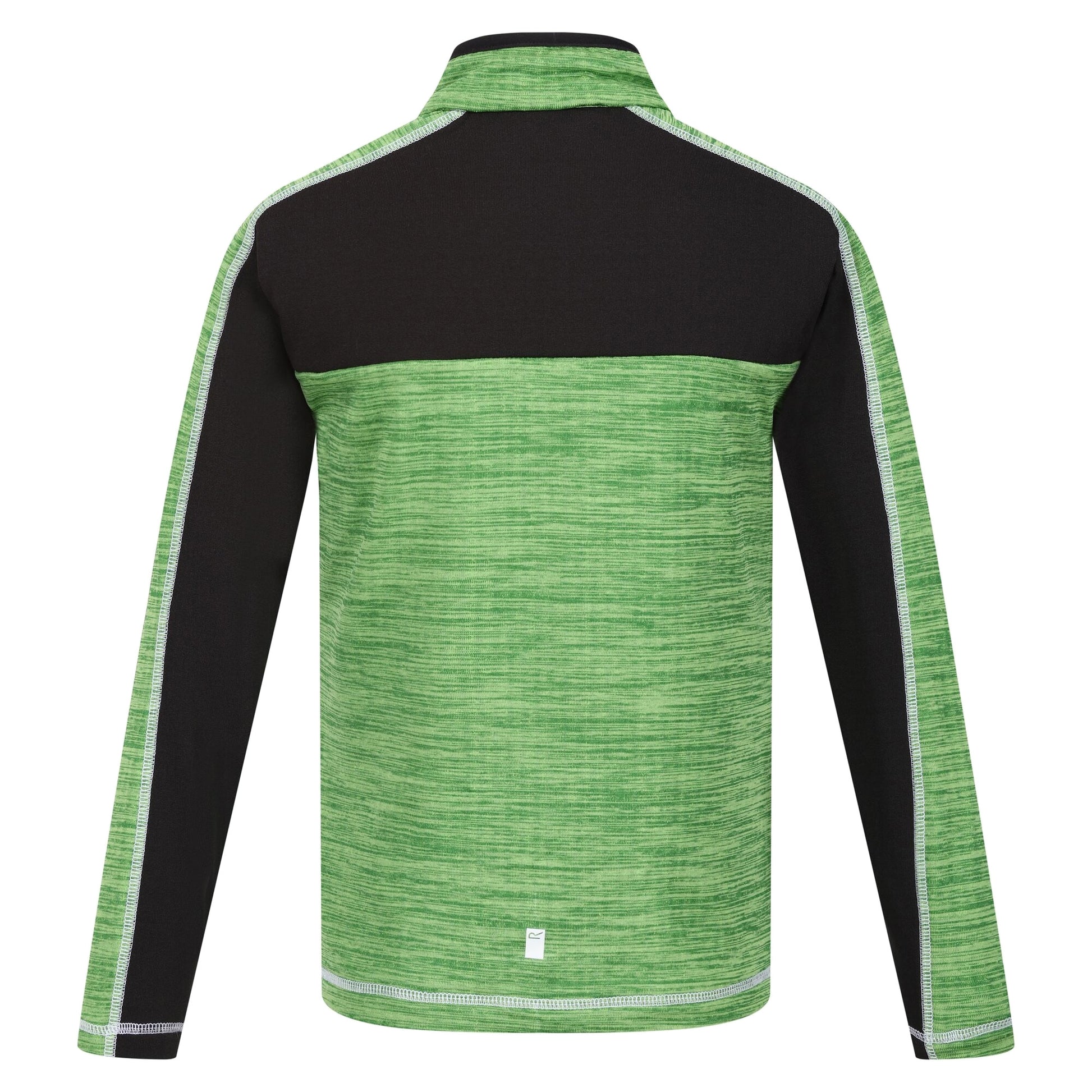 Jasmine Green-Black - Back - Regatta Childrens-Kids Hewley Recycled Half Zip Fleece Top