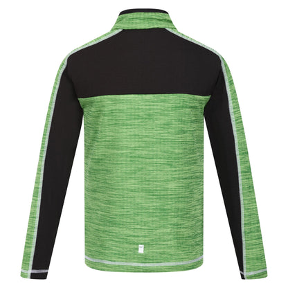 Jasmine Green-Black - Back - Regatta Childrens-Kids Hewley Recycled Half Zip Fleece Top