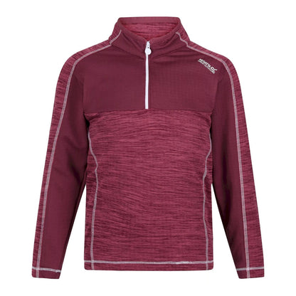 Violet-Amaranth Haze - Front - Regatta Childrens-Kids Hewley Recycled Half Zip Fleece Top