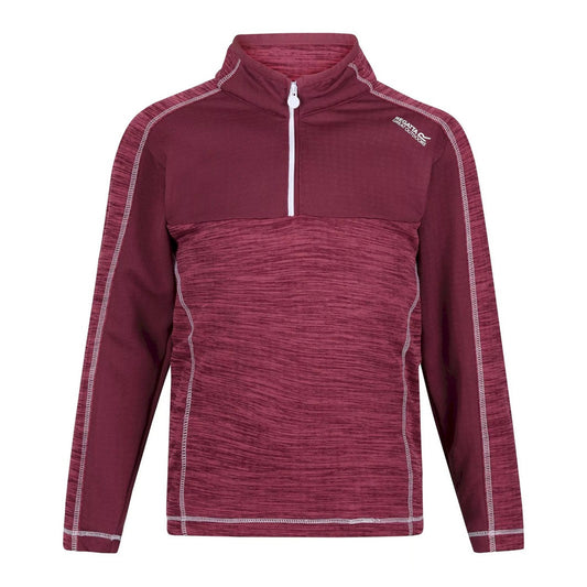 Violet-Amaranth Haze - Front - Regatta Childrens-Kids Hewley Recycled Half Zip Fleece Top