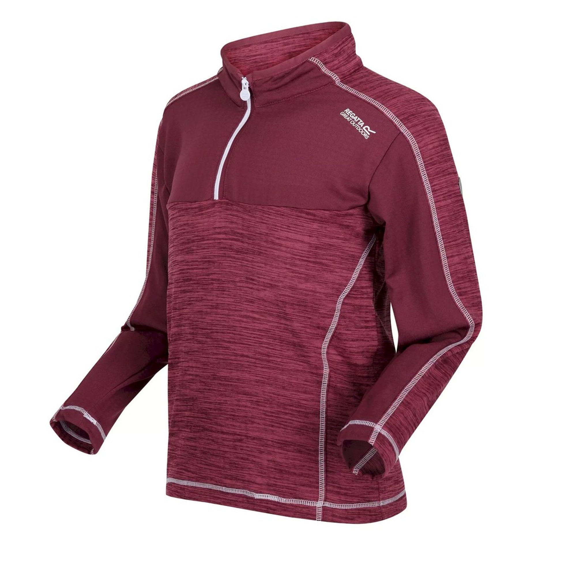 Violet-Amaranth Haze - Side - Regatta Childrens-Kids Hewley Recycled Half Zip Fleece Top