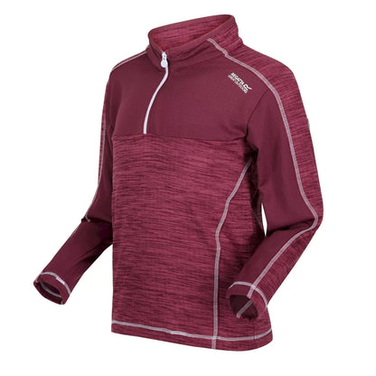 Violet-Amaranth Haze - Side - Regatta Childrens-Kids Hewley Recycled Half Zip Fleece Top