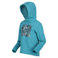 Pagoda Blue - Side - Regatta Childrens-Kids Highton Abstract Extol Stretch Hoodie