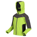 Bright Kiwi-Dark Grey - Side - Regatta Childrens-Kids Eastcott II Soft Shell Jacket